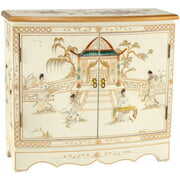 Rent to own Oriental Furniture White Lacquer Hall Cabinet - Royal Ladies