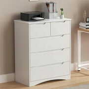 Rent to own Dresser, Lofka White 5 Drawer Dresser for Bedroom