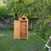 Rent to own Fir wood Arrow Shed with Single Door Wooden Garden Shed Wooden Lockers Wood Color