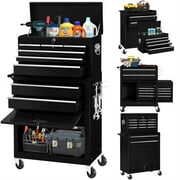 Rent to own Aukfa Rolling Tool Box, 8-Drawer Steel Tool Chest & Cabinet with Wheels for Workshop Garage, Black