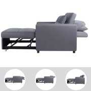 Rent to own Anna Sleeper Chair, 3 In 1 Convertible Chair Bed, Pull Out Bed, Sleeper Chairs For Adults, Linen Sofa Bed Chair, Convertible Chair with Pillow, Sleeper Couch Bed For Living Room - Gray