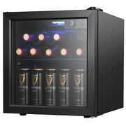 Rent to own Auseo 1.3 Cu.ft Beverage Refrigerator Cooler - 12 Bottle & 48 Can Mini Fridge, Wine Cooler, Mini Drink Cooler Dispenser with Transparent Glass Door for Soda,Beer,Wine,Suitable for Home/Bar/Office