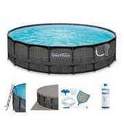 Rent to own Summer Waves Elite 18ft x 48in Above Ground Frame Swimming Pool Set