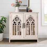 Rent to own Sophia & William 2-Door Retro Storage Cabinet with Church Design-White