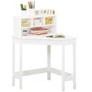 Rent to own UTEX Corner Desk with Storage and Reversible Hutch,Kids White Study Desk,Workstation & Writing Table