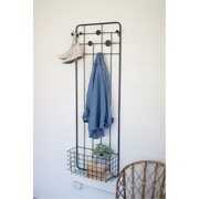 Rent to own METAL WALL COAT RACK WITH STORAGE BASKET