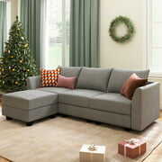 Rent to own HONBAY Modular Sectional Sofa L Shape Couch with Reversible Chaise for Living Room, Grey