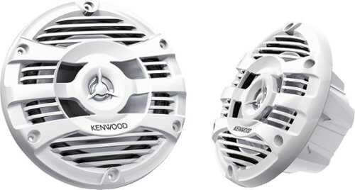 Rent to own Kenwood - 6.5" 2-Way Marine Speakers with Polypropylene Cones (Pair) - White