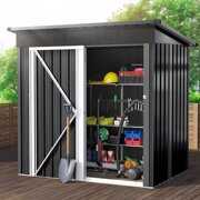 Rent to own YITAHOME Outdoor Storage Shed 5x3FT, Heavy Duty Metal Tool Sheds Storage House with Single Lockable Door & Air Vent for Garden, Patio, Lawn to Store Bikes, Trash Bins, Tools, Lawnmowers