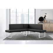 Rent to own Amanda Corner Seating Nook Brushed Stainless Steel Chrome Metal