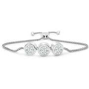 Rent to own SuperJeweler 3 Carat Moissanite Bolo Bracelet In Sterling Silver, Adjustable 6-9 Inches For Women