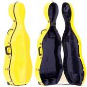 Rent to own Bobelock 2000W Yellow Fiberglass 4/4 Cello Case with Wheels