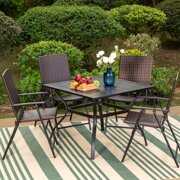 Rent to own MF Studio 5 Piece Patio Dining Set with Outdoor Rattan Folding Dining Chairs and Metal Dining Table