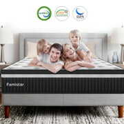 Rent to own Famistar king Mattress, 13 Inch Memory Foam Mattress King Size, Innerspring Hybrid King Bed Mattress in a Box Medium Firm with Motion Isolation & Strong Support & Pressure Relief, CertiPUR-US