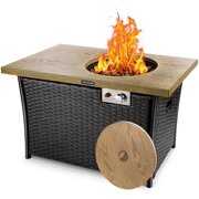 Rent to own TACKLIFE 41in Propane Fire Pit Table, 50000 BTU Rectangular Fire Table with Lid for Outside Patio, Garden, Backyard
