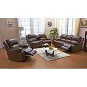 Rent to own Betsy Furniture Bonded Leather Reclining Sofa Set Living Room Couch Set 8018