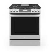 Rent to own Midea 30-In Slide-In Gas Range with Wi-Fi Connectivity and True Convection, Stainless Steel