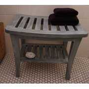 Rent to own Weathered Genuine Teak Bench, Grey Woodgrain Finish