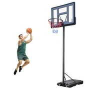 Rent to own 10ft Basketball Hoop, Portable Basketball Hoops and Goal for Adults Teens, 6.6 ft-10ft Adjustable Basketball Court with 42 Inch Backboard and Wheels, Removeable Basketball System, TE3087
