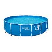 Rent to own Summer Waves Active 18 Foot Metal Frame Above Ground Pool Set with Filter Pump