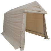 Rent to own ZYFZYF 6 x 8 ft. Outdoor Metal Storage Shed, Beige
