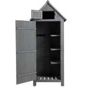 Rent to own 30.3'L X 21.3'W X 70.5'H Outdoor Storage Cabinet Tool Shed Wooden Garden Shed Gray
