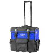 Rent to own Stark 20" Rolling Wide Tool Bag Tote Telescoping Handle Tool Organizer Heavy Duty with Wheel and Divider, Blue