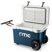 Rent to own RTIC 52 Quart Ultra-Light Wheeled Hard Cooler Insulated  Portable Ice Chest Box for Beach, Drink, Beverage, Camping, Picnic,  Fishing, Boat, Barbecue, 30% Lighter Than Rotomolded Coolers, Patriot