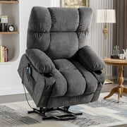 Rent to own JONPONY Power Lift Recliner Chair Recliners for Elderly with Heat and Massage Recliner Chair for Living Room with Infinite Position and Side Pocket,USB Charge Port,Grey