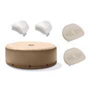 Rent to own Intex PureSpa Hot Tub Cover w/ Foam Headrest (2 Pack) & Removable Seat (2 Pack)