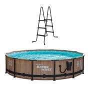 Rent to own Summer Waves Natural Teak Elite 14' x 36" Frame Above Ground Swimming Pool