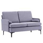 Rent to own uhomepro Love Seats, Mid Century Sectional Fabric Sofa, Modern Couch Upholstered Sofas with 2 Pillow, Loveseat Sofa Couch for Small Spaces, Light Gray