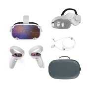 Rent to own 2022 Oculus Quest 2 All-In-One VR Headset, Touch Controllers, 256GB SSD, 1832x1920 up to 90 Hz Refresh Rate LCD, 3D Audio, Mytrix Head Strap, Carrying Case, Earphone, Skin Stickers