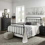 Rent to own Weston Home Nottingham Metal Queen Bed, Antique Black