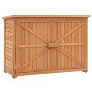 Rent to own Zimtown 38" Double Doors Fir Wooden Garden Yard Shed Lockers Outdoor Storage Cabinet