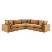 Rent to own Modway Commix Down Filled Overstuffed Performance Velvet 5-Piece Sectional Sofa, Multiple Colors