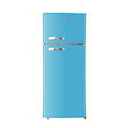 Rent to own RCA RFR786-BLUE 2 Door Apartment Size Refrigerator with Freezer, 7.5 cu. ft, Retro Blue