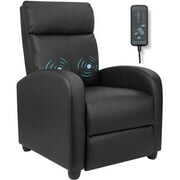 Rent to own Homall Massage Recliner Chair Single Sofa Chair Small Recliner Home Theater Seating PU Leather Living Room Sofa,Black