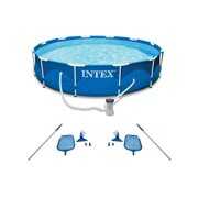 Rent to own Intex Metal Frame Swimming Pool with Filter Pump and Pool Cleaning Kit (2 Pack)