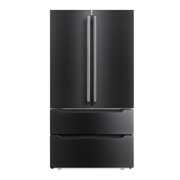 Rent to own SMAD 22.5 Cu.ft Counter Depth French Door Refrigerator with Automatic Ice Maker Black Stainless-Steel 4-Door with Recessed Handle