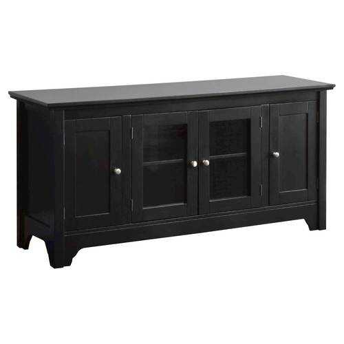 Rent to own Walker Edison - 4 Door Media Storage TV Stand for Most Flat-Panel TV's up to 55" - Black