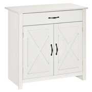 Rent to own Farmhouse Barn Door Sideboard Buffet Accent Storage Cabinet & Coffee Bar