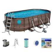 Rent to own Bestway Swim Vista 18ft x 9ft x 48in Above Ground Swimming Pool Set w/ Pump