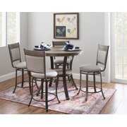 Rent to own Holloway 5-Piece Counter Height Dining Set, 36" Table Height, Seats 4, Pewter