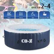 Rent to own CO-Z 6x6ft PVC Round Inflatable Spa Tub w Heater & 120 Massaging Jets for Patio & More for 4-person Blue
