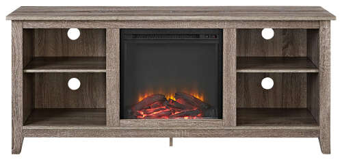 Rent to own Walker Edison - Fireplace Storage TV Stand for Most TVs Up to 65" - Driftwood