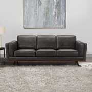 Rent to own Devon & Claire Nikki Traditional Leather Sofa, Gray