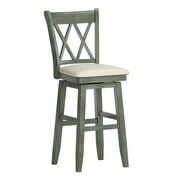 Rent to own Weston Home Sheena Double X Back Bar Height Wood Swivel Stool, Antique Sage