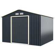 Rent to own Gymax 9' x 8' Outdoor Tool Storage Shed Large Utility Storage House w/ Sliding Door