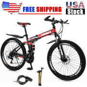 Rent to own Motor Genic Lock/Air Pump Unisex Adult Mountain Bike Full Suspension 26" 21 Speed Folding MTB